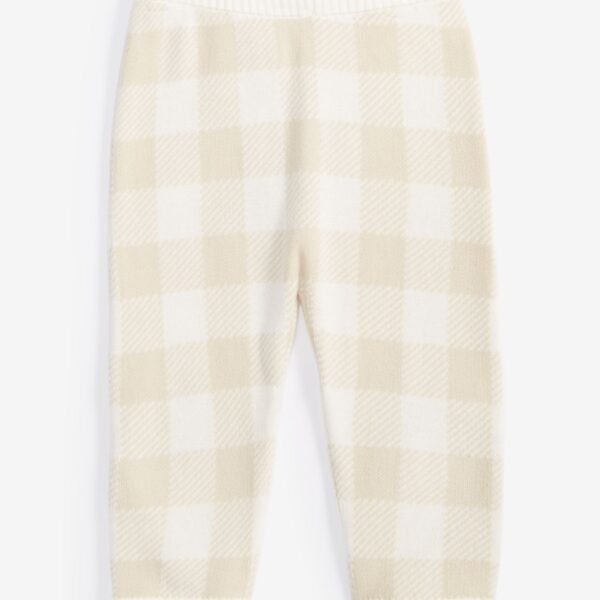 First Impressions Baby Cotton Check Pants Angel White
