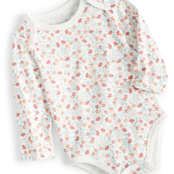 First Impressions Baby Girls Waving Vines Bodysu Angel White