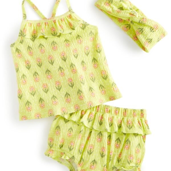 First Impressions Baby Girls 3-Pc. Bright Stamps Citrus Fruit
