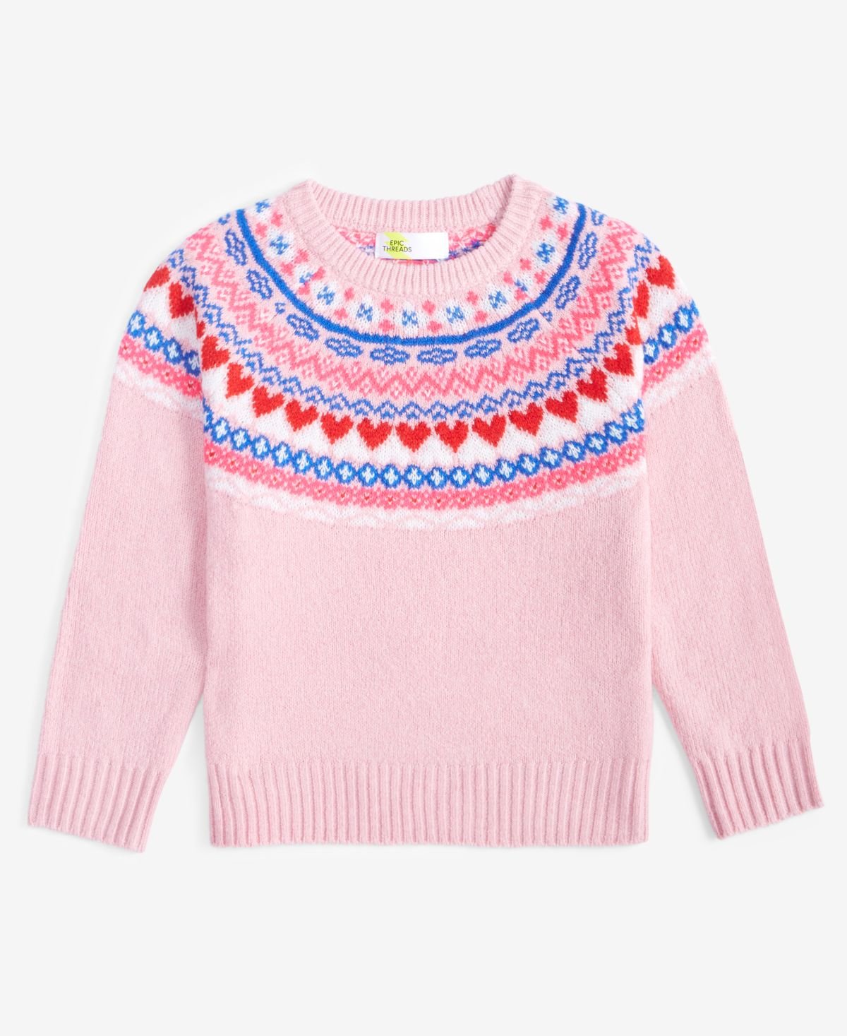 Epic Threads Toddler Girls Fair Isle Crewne Mauve Dust