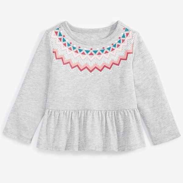 First Impressions Baby Girls Fair Isle Long-Slee Zinc Heather