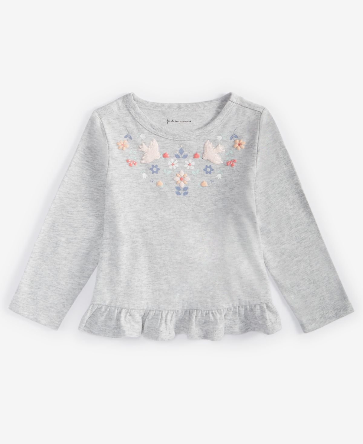First Impressions Baby Girls Long-Sleeve Nordic Slate Hthr