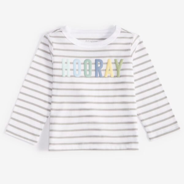 First Impressions Baby Girls Long-Sleeve Hooray Fresh Whit