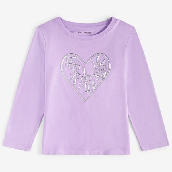 Epic Threads Toddler Girls Metallic Heart G Freesia Du