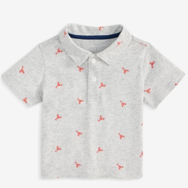 First Impressions Baby Boys Lobster Dash Printed Slate Hthr