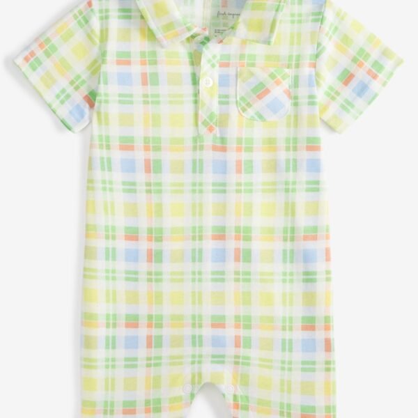 First Impressions Baby Boys Park Plaid Sunsuit Angel Whit