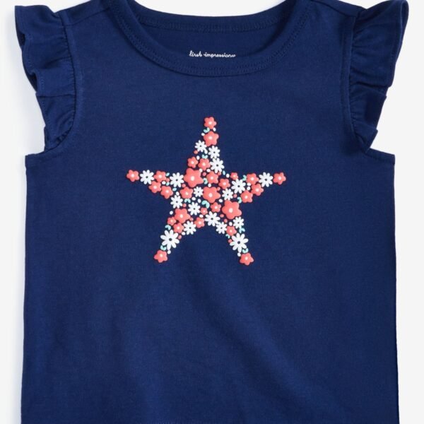 First Impressions Baby Girls Flower Star Graphic Navy Sea