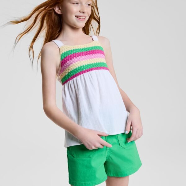 Epic Threads Big Girls Cotton Multi Crochet Bright Whi