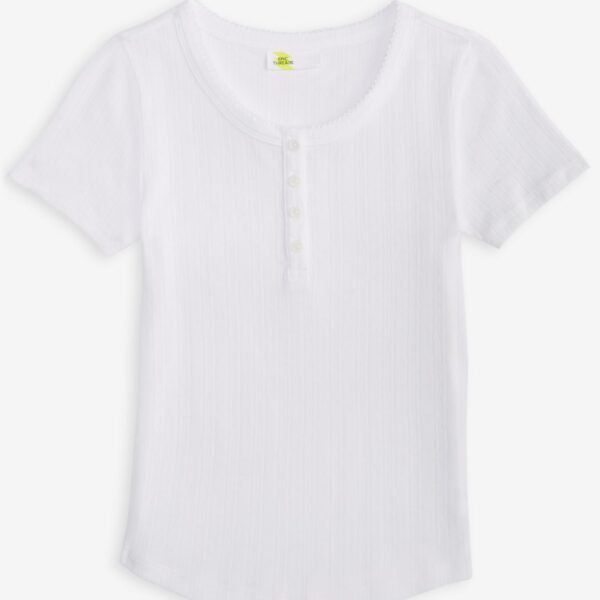 Epic Threads Toddler Girls Textured Henley Bright Whi