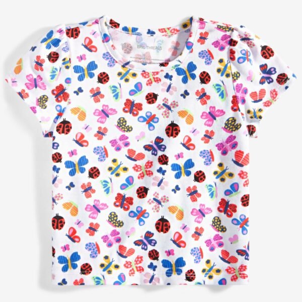 Epic Threads Toddler Girl Butterfly-Print T Bright Whi