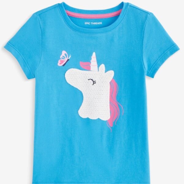 Epic Threads Toddler Girl Unicorn T-Shirt Blue Parad
