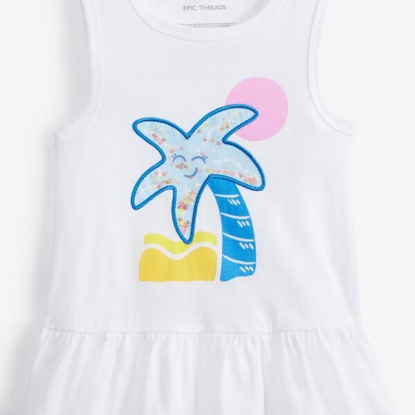 Epic Threads Toddler Girls Palm Ruffle Tank Bright Whi