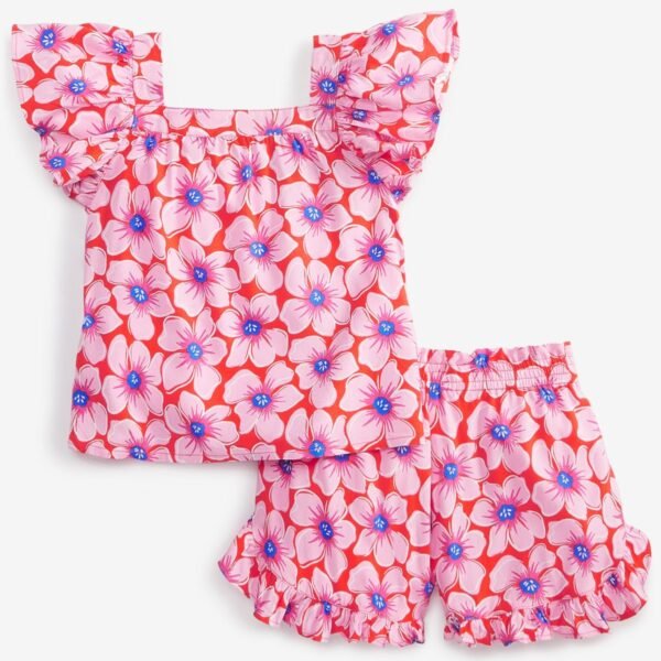 Epic Threads Girls Floral Woven Short Set, Mandarin R