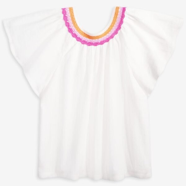 Epic Threads Big Girls Cotton Crochet-Trim Angel Whit