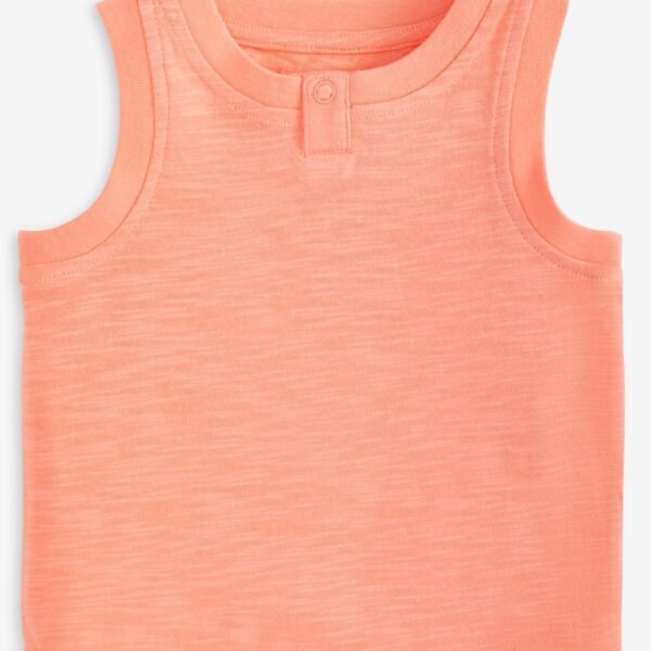 First Impressions Baby Boys Solid Henley Tank To Cool Cantaloupe