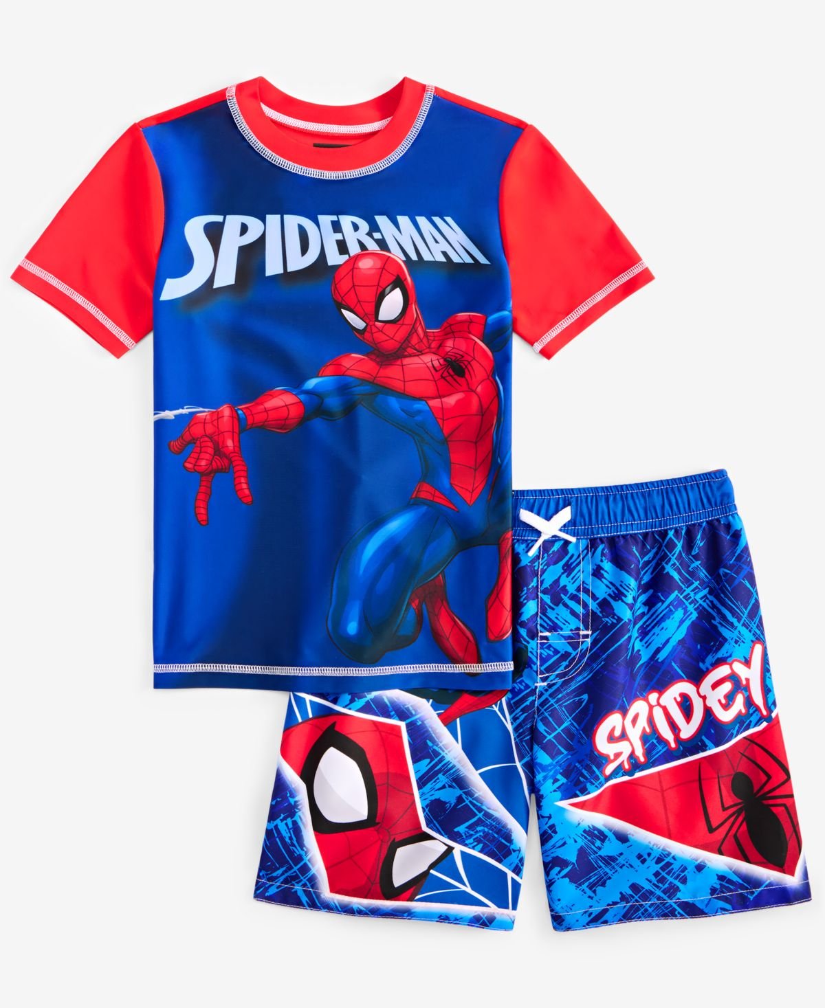 Spider-Man Little Boys Rash Guard Swim Blue