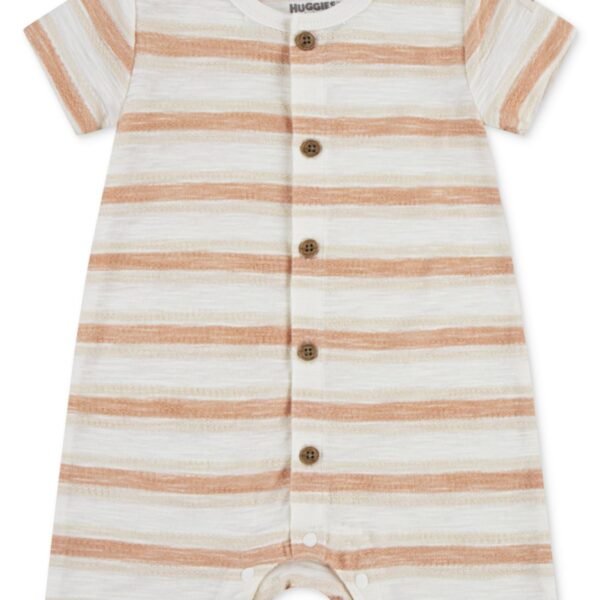 Huggies Baby Boys Cotton Striped Rompe Bronze 0-3M