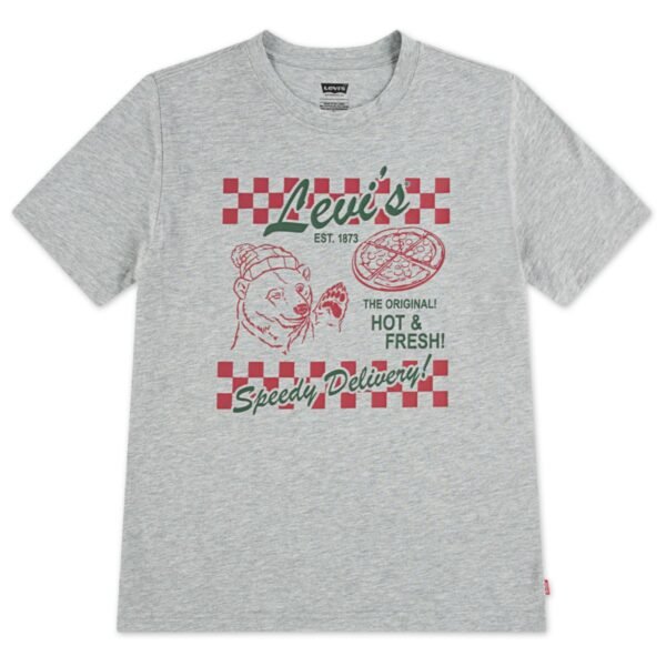 Levis Boys 8-20 Santas Pizza Crewne Gray Heather