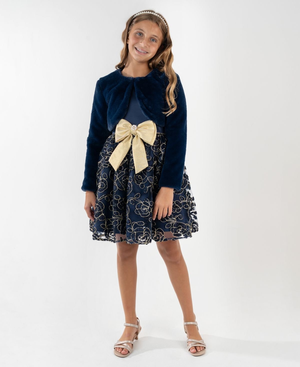 Rare Editions Girls 7-16 2-Piece Sleeveless Navy