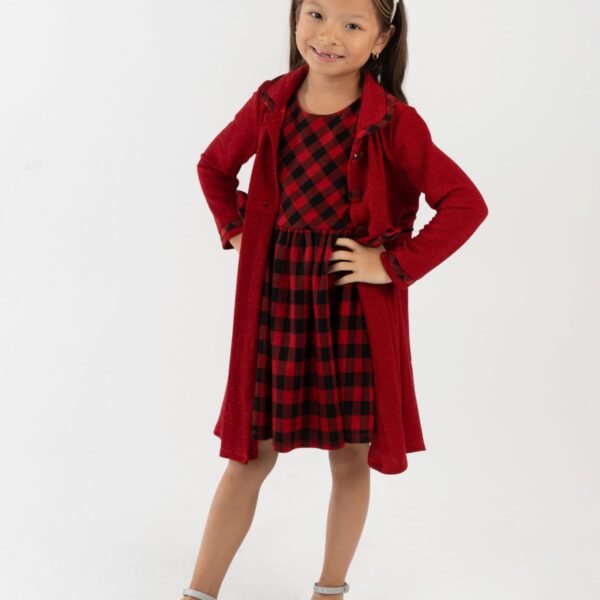 Rare Editions Girls 2T-6X 2-Piece Long-Sleev Red