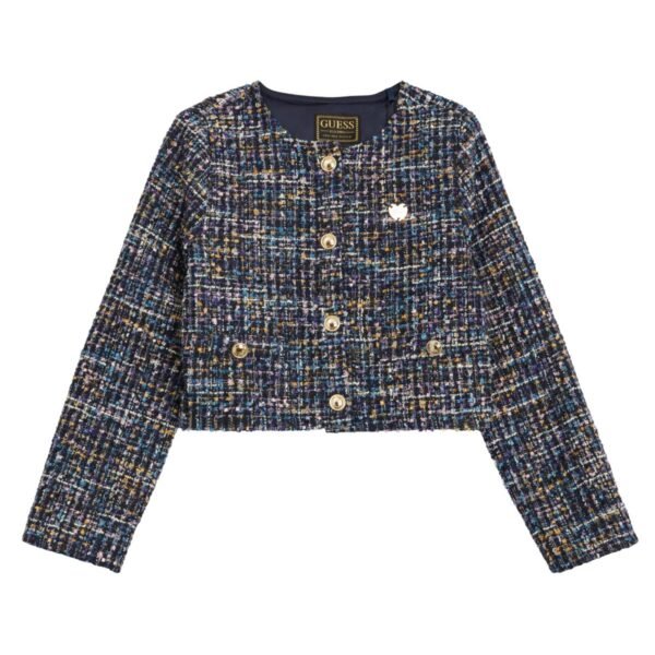 GUESS Big Girls Tweed Long Sle Blue