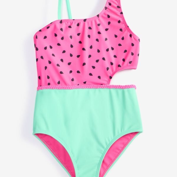 Breaking Waves Big Girls Watermelon One-Piece Multi