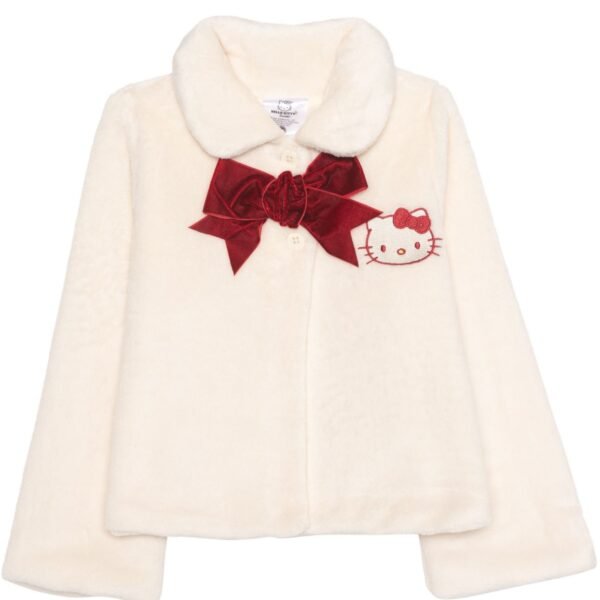 Hello Kitty Girls 2T-6X Front Button Colla Ivory