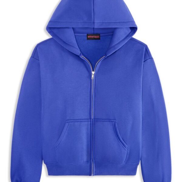 With Jules Big Girls Bow-Graphic Zip Hood Blue